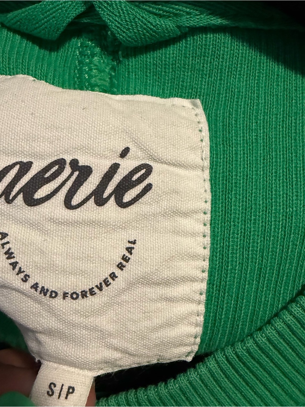 Aerie Big Chill Green Ribbed Heavyweight Crewneck Sweatshirt Small - Picture 3 of 6